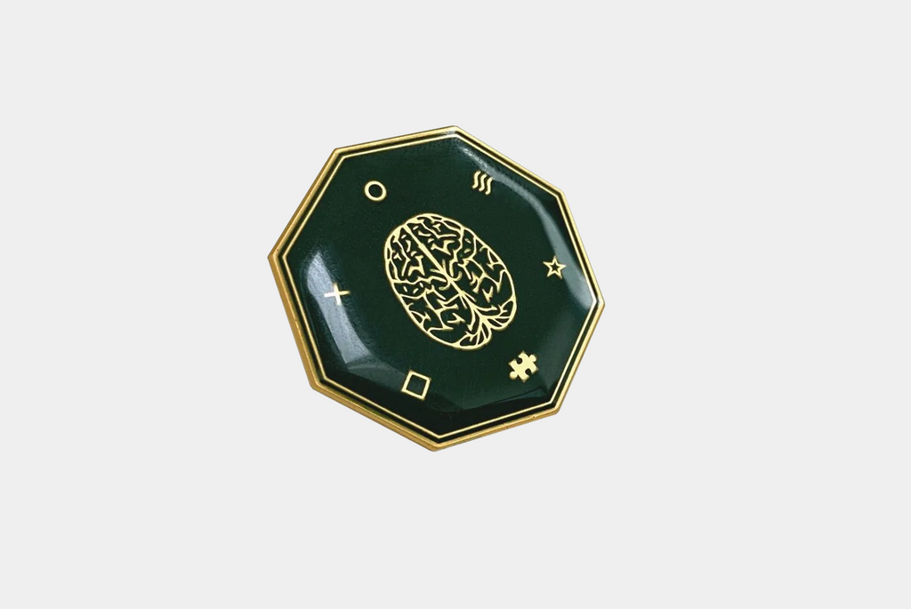 MindFX Enamel Badge - Gold/Green (One Inch Magnetic Fastening)